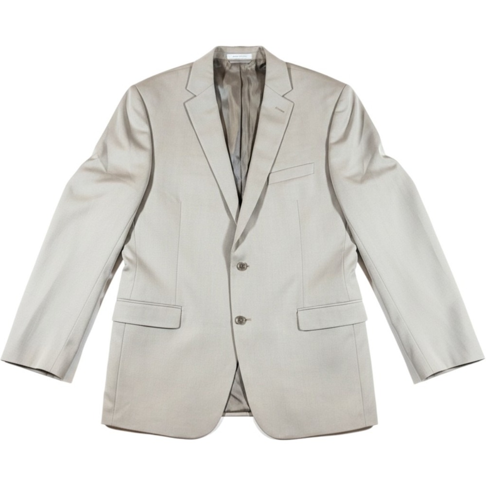 Calvin Klein Mens 42L Tan 100% Wool 2 Button Blazer Suit Jacket Notch Lapel